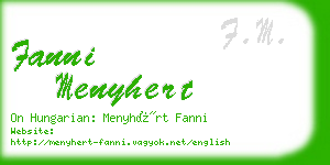 fanni menyhert business card